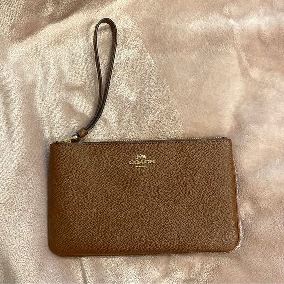 Coach Handbags - Coach Large Wristlet Tan/Brown